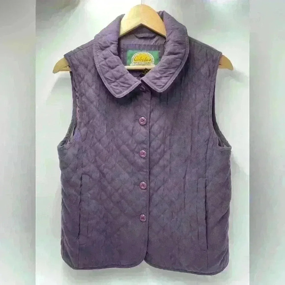 Cabela's Poly Down Vest Plum Purple Lined Women's Size Medium Regular - Picture 1 of 5